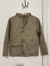 Old Navy Boys Beige Hooded Fleece-Lined Zip Jacket Coat L 10-12 