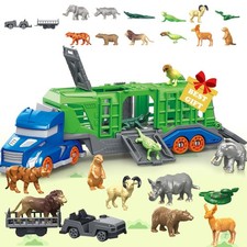 Toddler Truck Toys for 3 4 5 6 Years Old Boys, Safari Animals Toys with Trans...