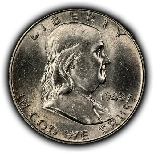 1948 50c Franklin Silver Half Dollar - BU - SKU-H3798