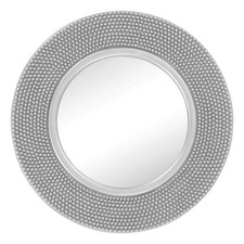 nielsen Rawlins Round Wall Mirror Silver 80x80cm Textured Beaded Frame Modern