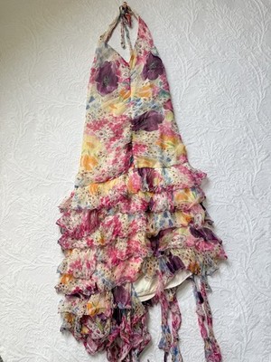 Rene Derhy Floral Multi Jellyfish Hem Dress S