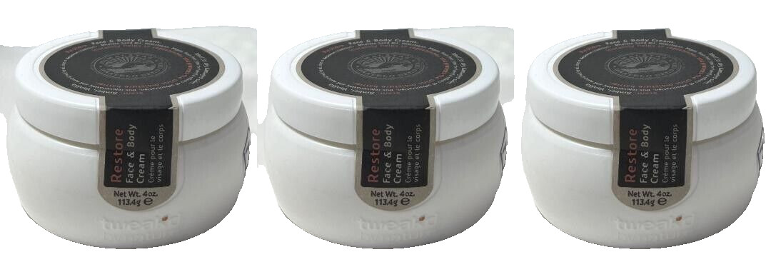 3 Tweak-d Restore Face & Body Cream Amber Vanilla 4 oz ea (076)