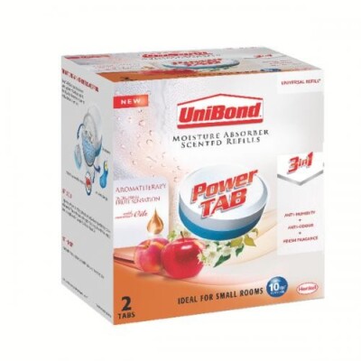2 x UNIBOND POWER TAB PEARL NACHFÜLLER AROMATHERAPIE FEUCHTIGKEITSABSORBER FRISCHE FRÜCHTE