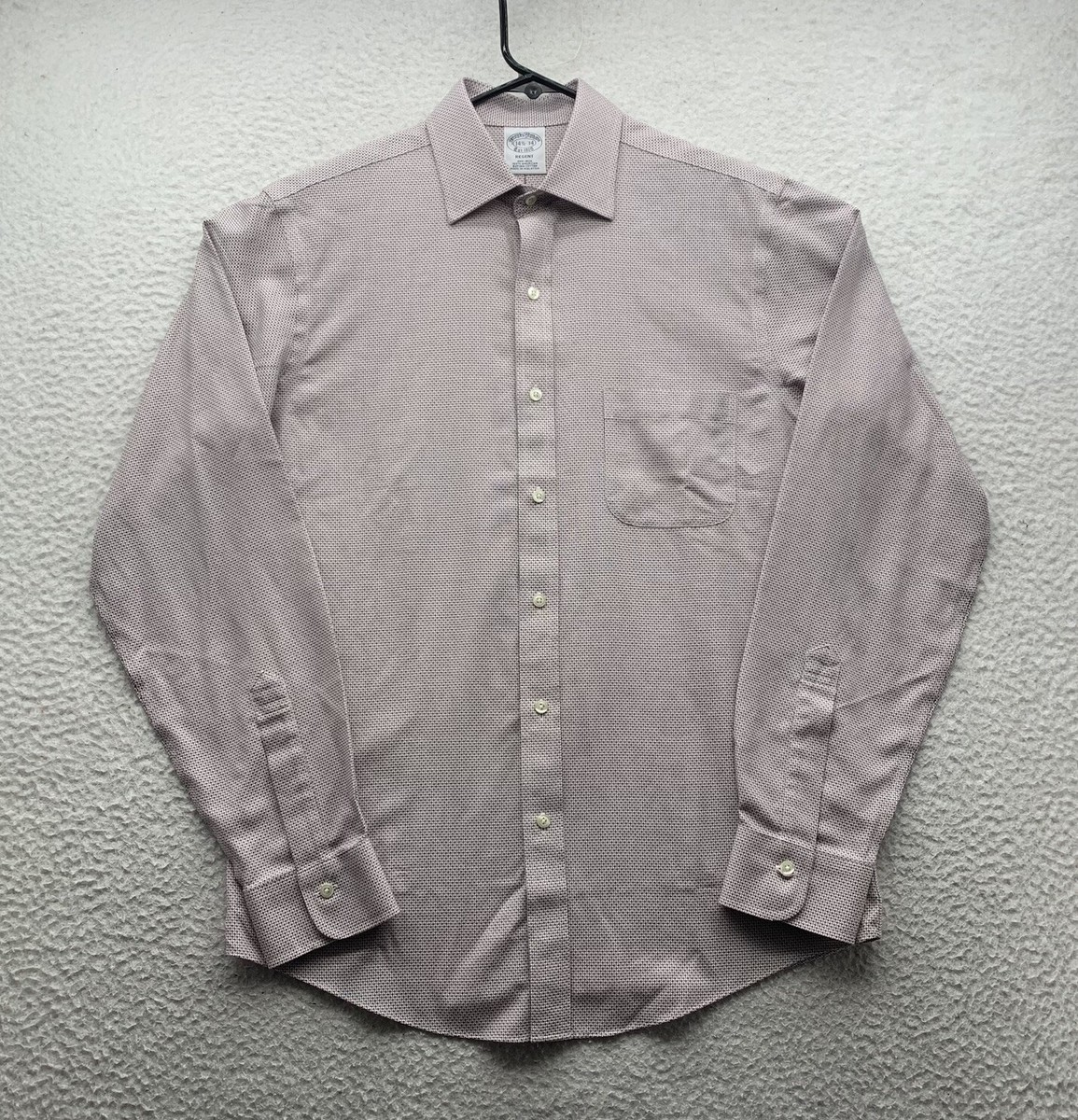 Brooks Brothers Regent Dress Shirt Mens 14.5-34 Geometric