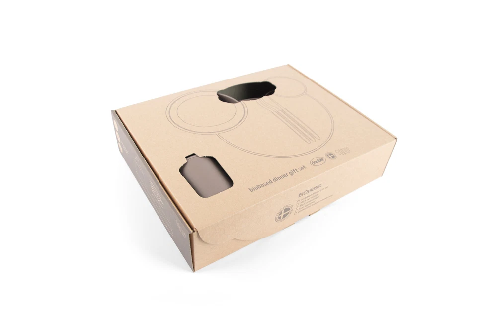 Dantoy Tiny Bio Kinder Dinner Geschirrset Bioplastik 7-teilig Braun 6200 - Bild 2 von 3