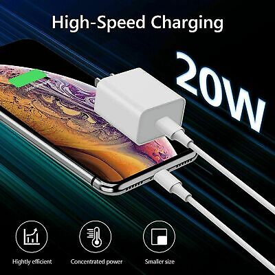 Buy For IPhone 11/12/13 Pro 20W USB-C Fast Charger PD Charger Adapter PD Cable Cord