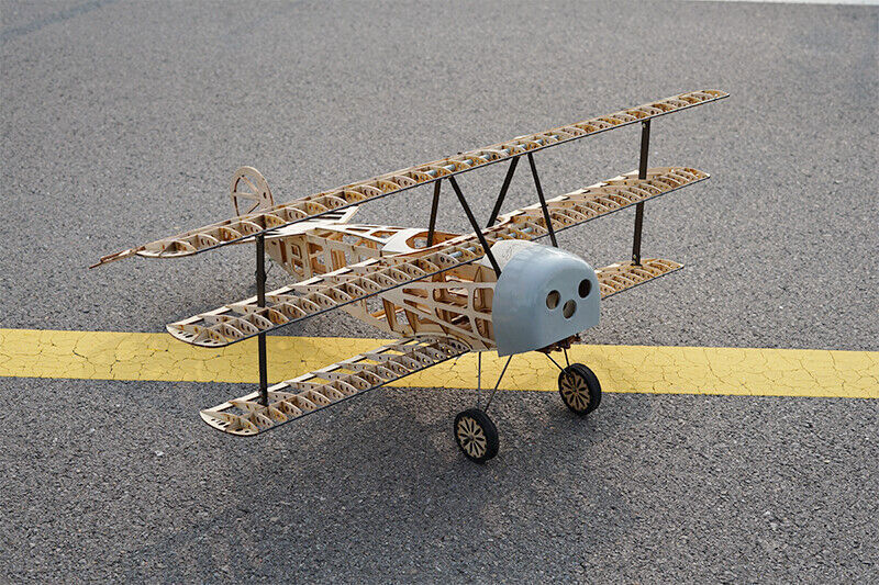 Balsa Wood FOKKER DR1 Fixed Wing Model Kit w/ Skin Airplane DIY