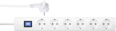Kopp Steckdosenleiste 6-Fach mit Extra Flachen Winkelstecker