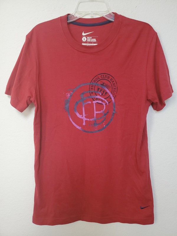 Nike Futbol Club Barcelona Slim Fit Graphic T-shirt Size L FC Barca Soccer