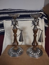 Dilly- Candle Holders w/ Snuffer Wood and Metal Made in USA