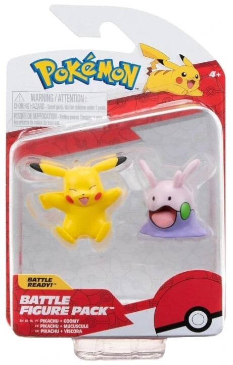 NEW Jazwares PKW3007 Pokemon PIKACHU + GOOMY 2in Battle Figure Pack Figure Set