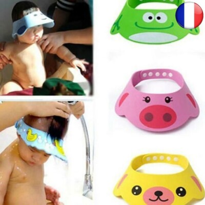 Bonnet De Douche Réglable Et Réutilisable Pour Bébés Et Enfants - Étanche Et Sans BPA - Couleurs Rose Et Bleu - Matière PEVA