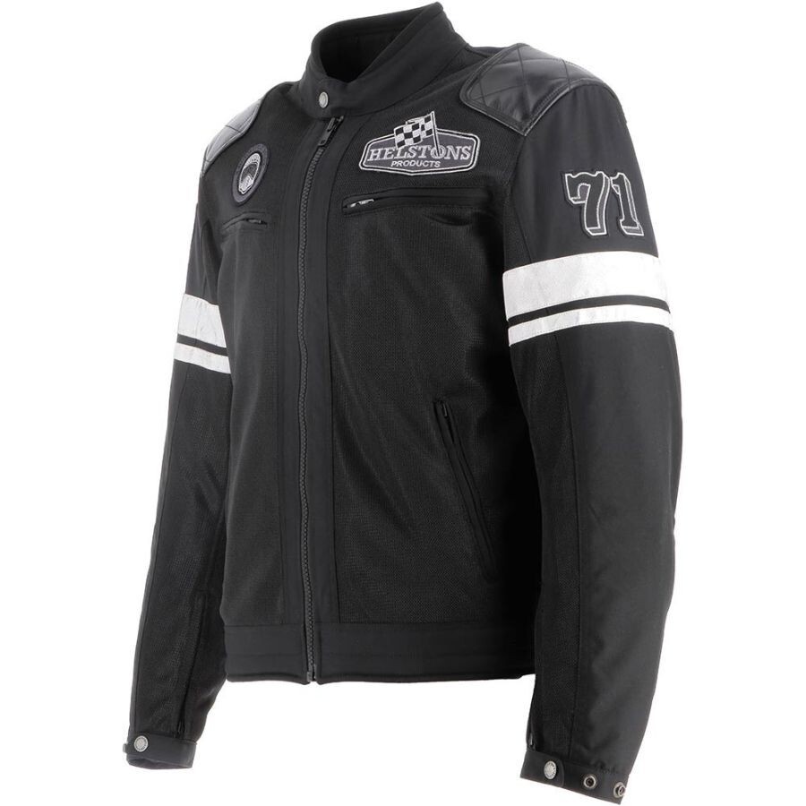 Blouson moto Helstons Revolte noir en textile technique aéré et protections CE amovibles