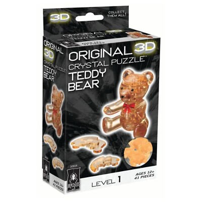 Bepuzzled Gold Teddy Bear 3D Crystal Puzzle NEW IN STOCK