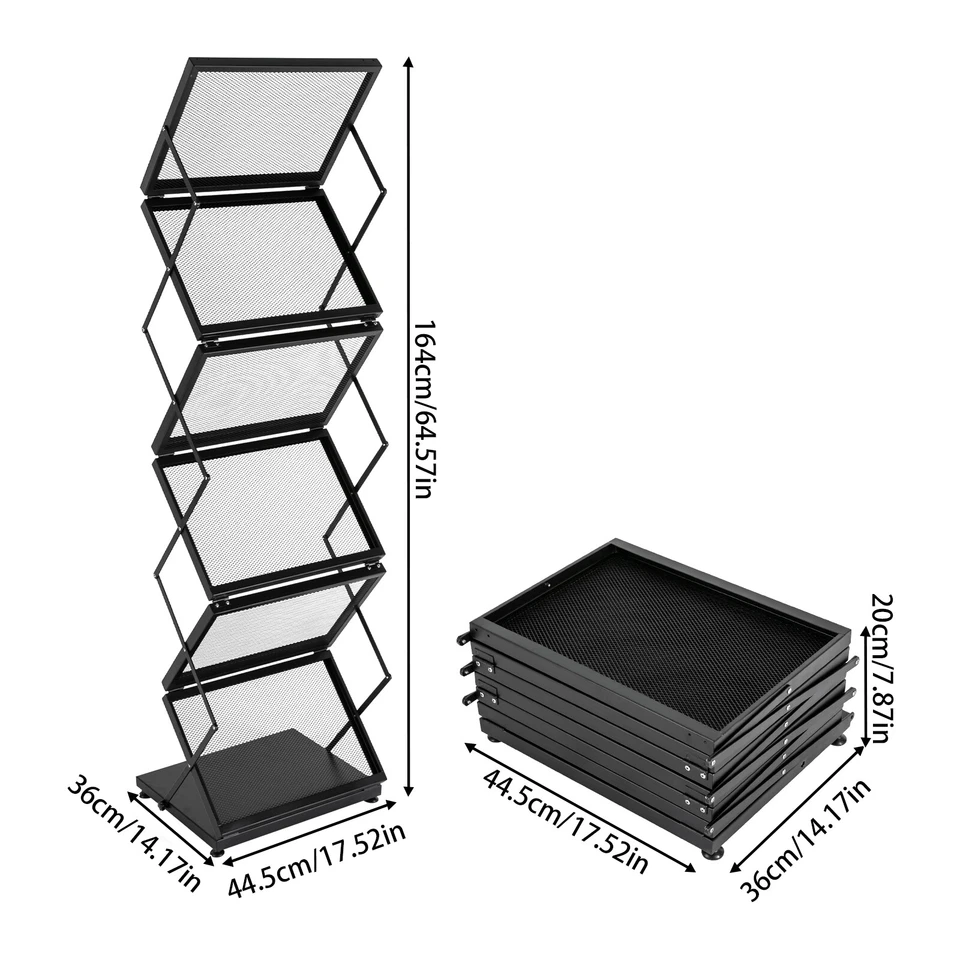 Soporte de exhibición plegable de 6 bolsillos con soporte doble ancho A4 Foto 2 de 4