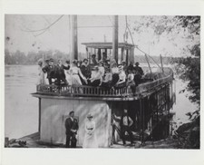 PHOTO OF PEOPLE PARTYING ON RIVER BOAT FROM NEGATIVE ON PHOTO PAPER