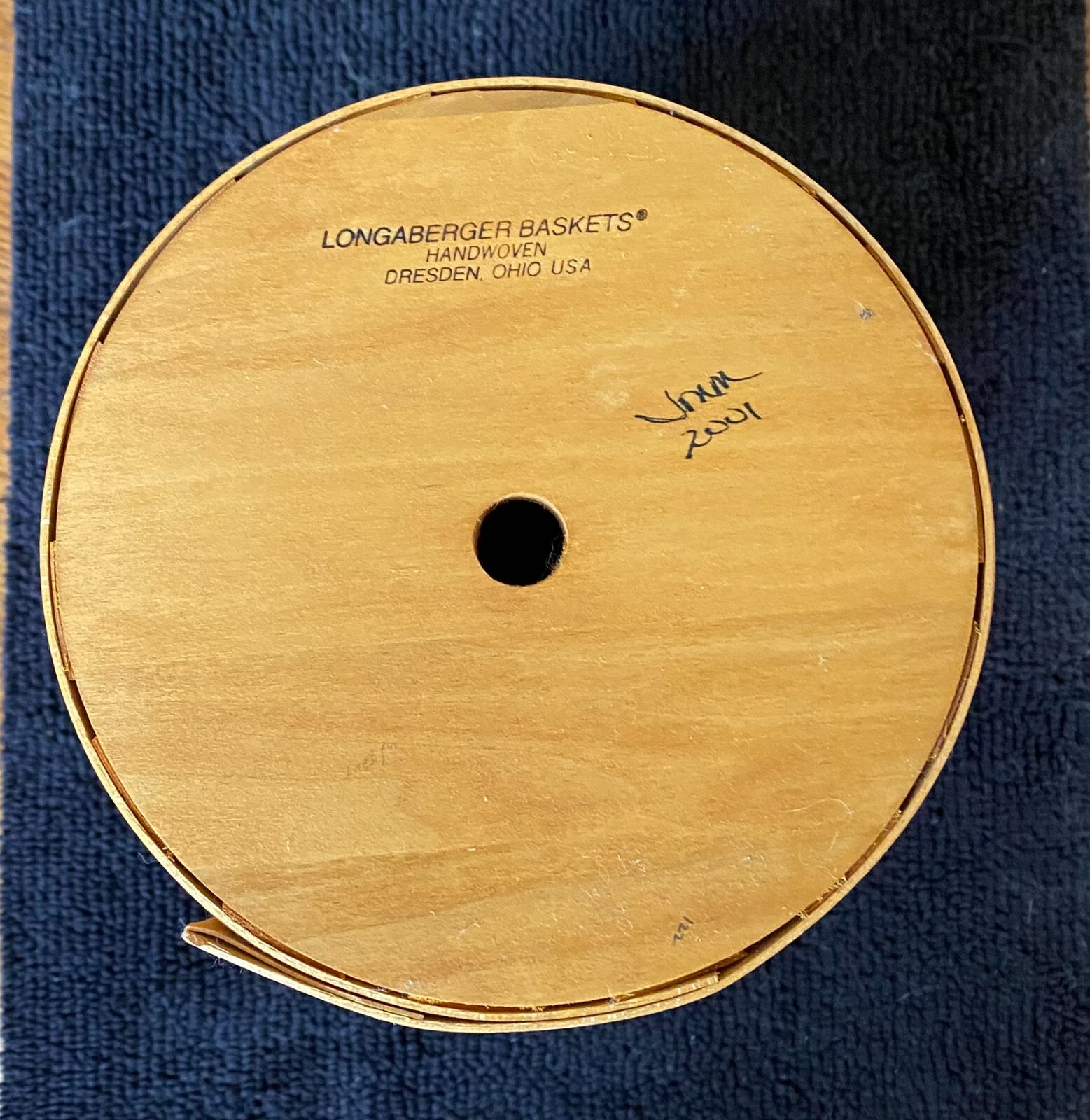 Longaberger umbrella basket (full size) w/ wrought iron stand, 2001