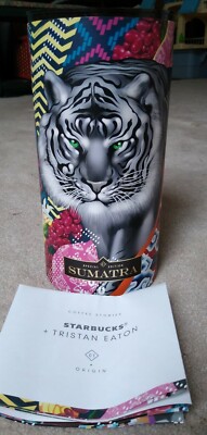 Starbucks Tristan Eaton Sumatra Special Edition Tiger, Empty Coffee Canister +
