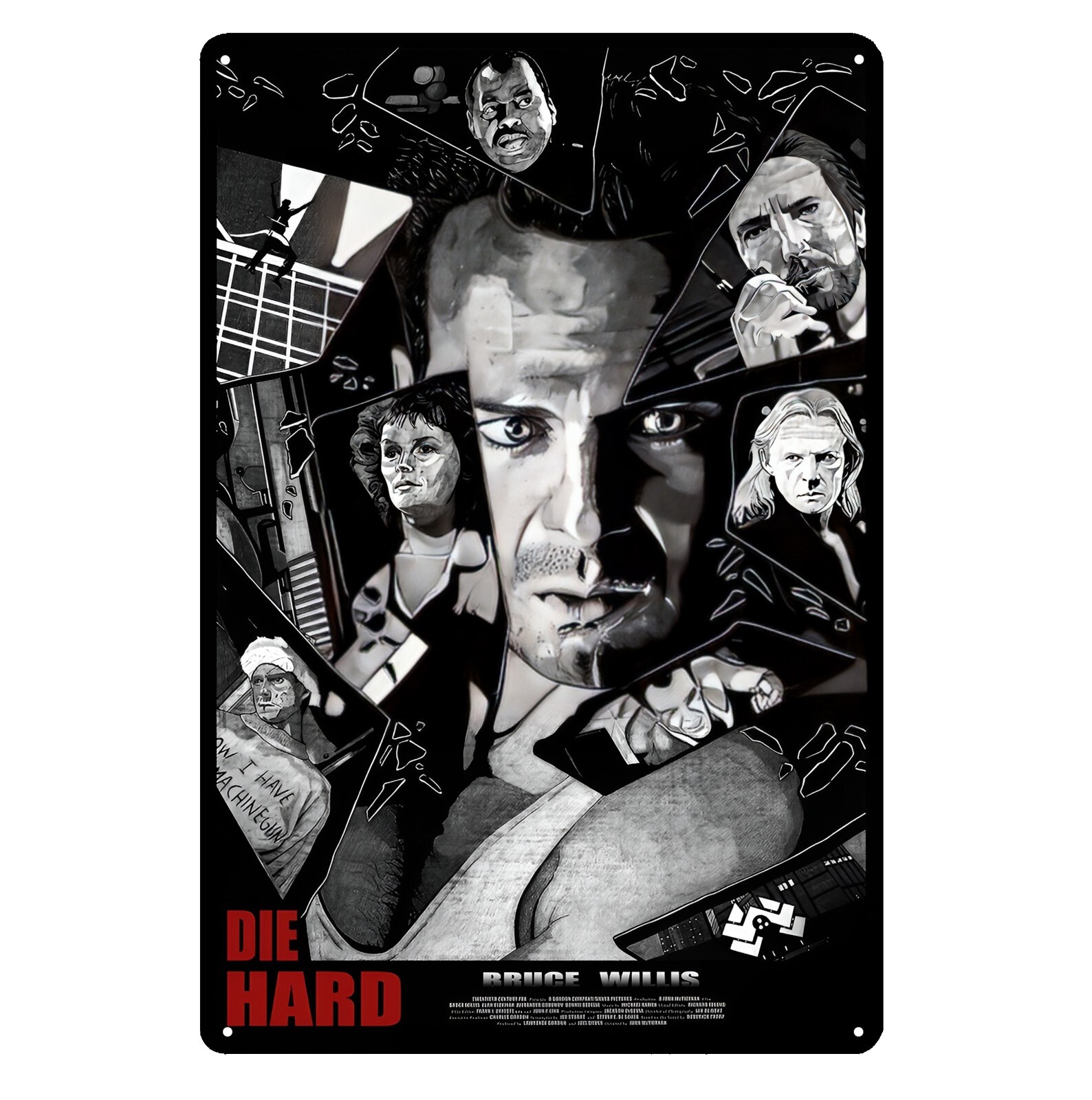 Bruce Willis Die Hard Metal Poster Tin Sign 20x30cm Retro Collectible