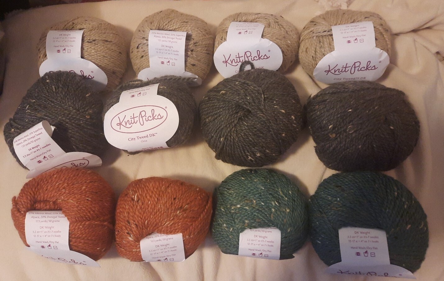 12 Balls Knit Picks City Tweed DK Yarn Wool/Alpaca/Tweed Some Retired