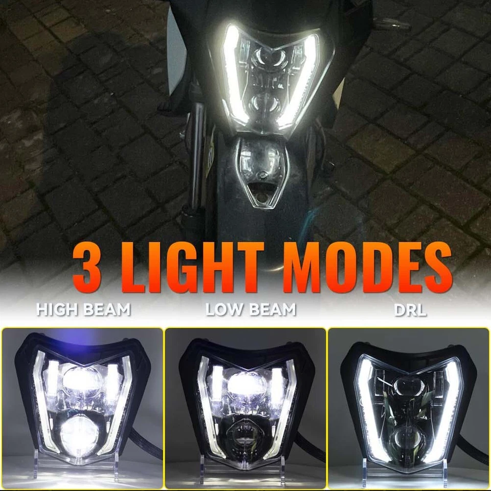 LED Headlight for KTM EXC 150 200 250 300 350 450 500 /690 /Freeride 250 F E-XC - Image 2 of 4