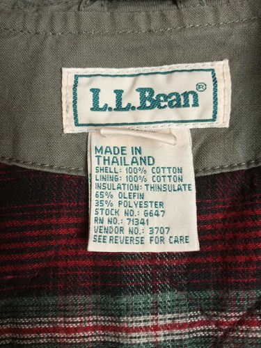 LL Bean Women M Vintage Thinsulate Insulation Plaid Lining Green Fishing Vest 1 - Picture 4 of 9
