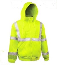 VEA Mens Size 4XL High Visibility LIME Fluorescent Reflective Warm Work Jacket