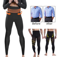 Men Compression Pants Anti-cellulite Slimming High Waist Body Shaper Leggings US
