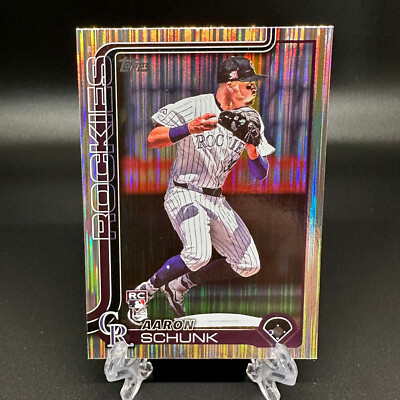 2025 Topps Series 1 Aaron Schunk Rookie Meijer Tinsel Foil #196 Colorado Rockies