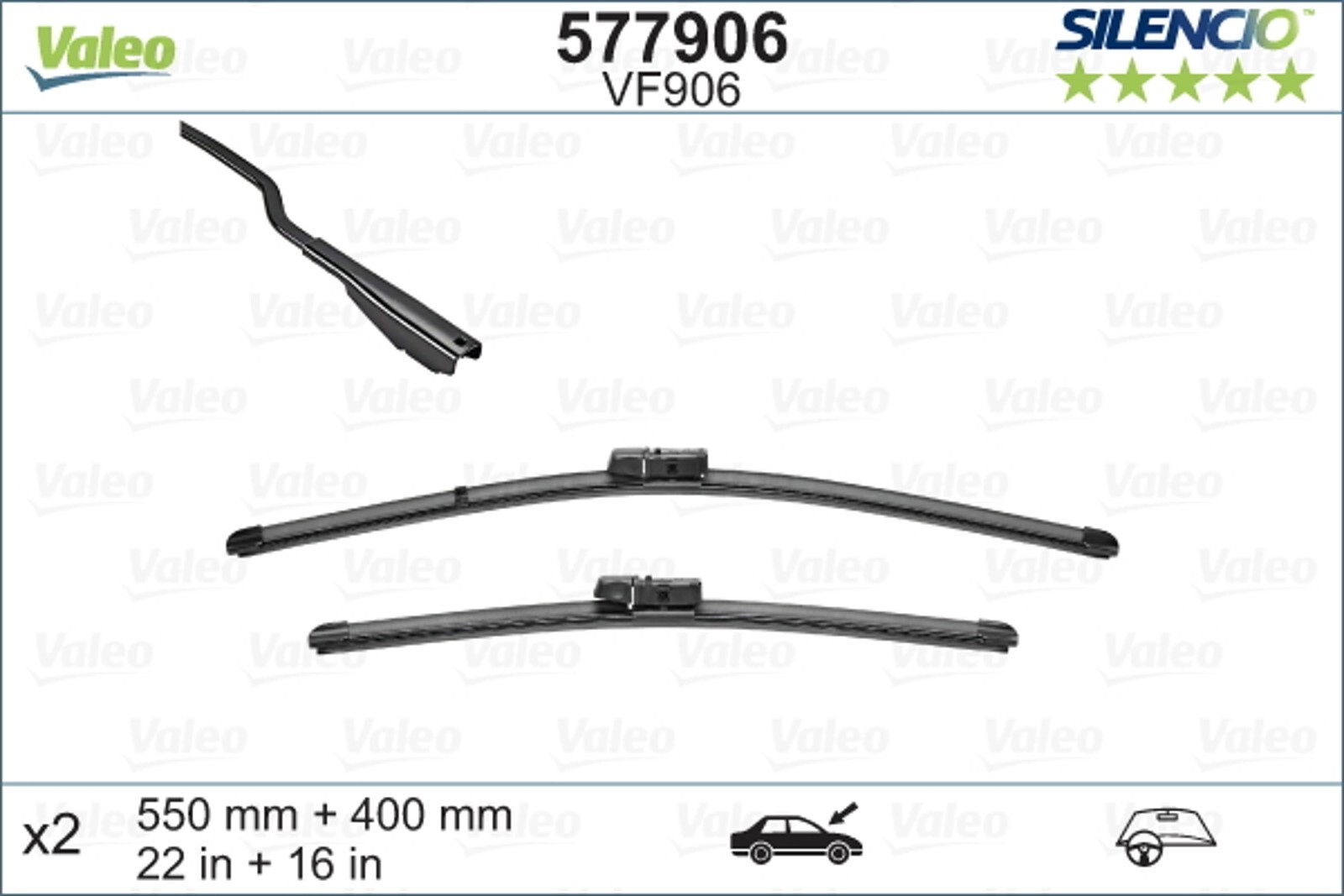 Essuie-glace Ford Ecosport 550/400mm à balayage silencieux sans trace