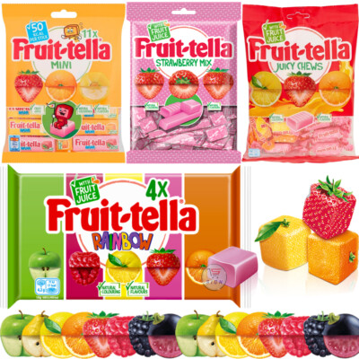 Fruit - tella Juicy Chews, Strawberry Mix, Rainbow, Mini Bag