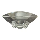 VINTAGE SIGNED STEUBEN GLASS FREE-FORM OVAL PEDESTAL BASE BOWL CENTERPIECE