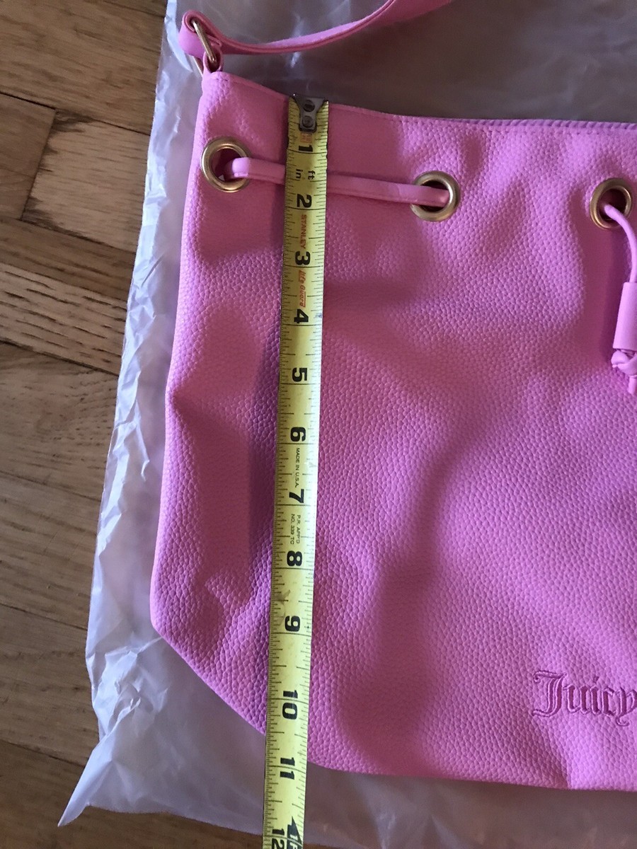 Juicy Couture Pink Drawstring Tote Bucket Bag Hobo Purse  display picture 2