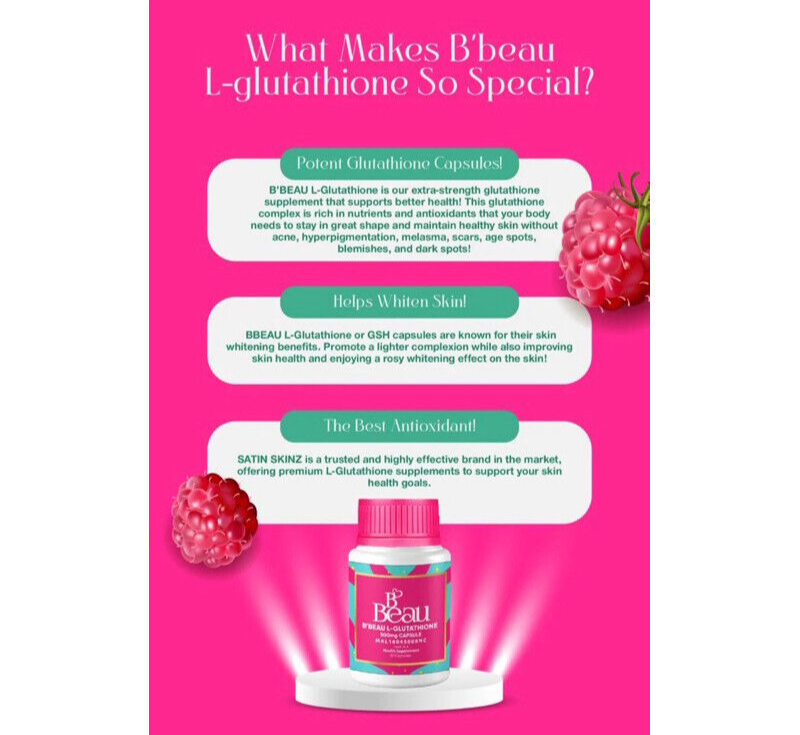 SATIN SKINZ B BEAU L-Glutathione + Vitamin C Plus Skin Whitening Booster Combo | eBay SATIN SKINZ B BEAU L-Glutathione + Vitamin C Plus Skin Whitening Booster Combo | eBay