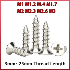 Countersunk Self Tapping Pozi Wood Chipboard Screws M1 M1.2 M1.4 M1.7 M2 M2.3~M3