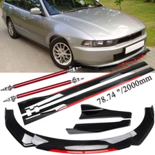 Front Bumper Lip Splitter Side Skirt Gloss Black Red For Mitsubishi Galant