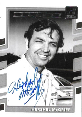 2018 Donruss HERSHEL MCGRIFF Auto Signed card #168 NASCAR HOF