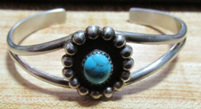 NWT ARTIST MADE NAVAJO STERLING SILVER ROSCO SCOTT TURQUOISE BRACELET GREAT GIFT