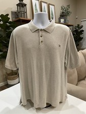Vintage Eddie Bauer Mens Short Sleeve Golf Polo Bird Logo Size Large Cream