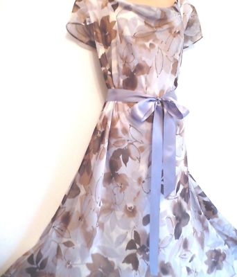 Neu Jacques Vert Kleid 14 16 18 20 24 Chiffon blau elfenbein beige Blumen UVP 159 £