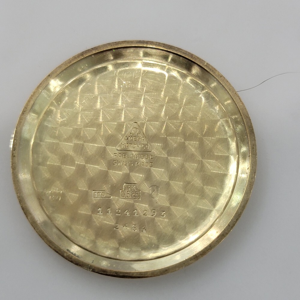 Mens Omega Tresor Ref 2684 36mm 14k Gold Manual Wind Dress Watch 1950s