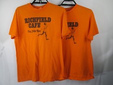 Lot of VTG Richfield Cafe Run Marathon T-Shirt Size M/L Orange Made in USA