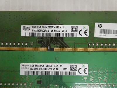 Lot of 8 SK Hynix 8GB DDR4 Desktop RAM Memory Modules 2400 / 2666