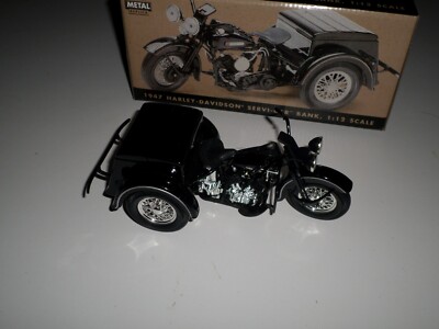 NEW 1947 Harley Davidson Servi-Car Die Cast Bank 1:12 Scale Model
