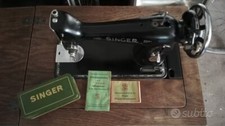 Macchina da cucire Singer d'epoca - Anno 1910 - Completa di mobiletto e libretti