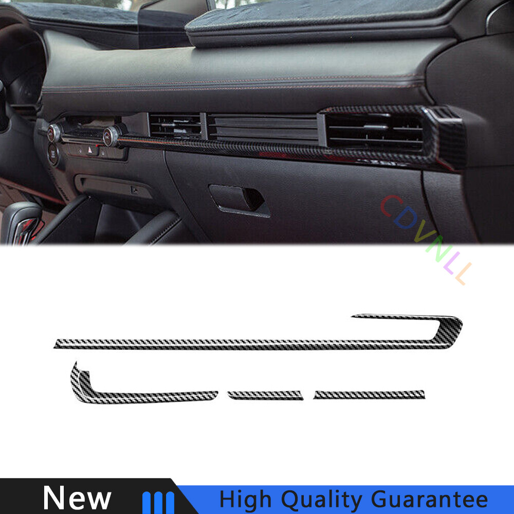 Fit For Mazda 3 Axela 20-2021 Carbon Fiber Central Console Instrument Strip Trim