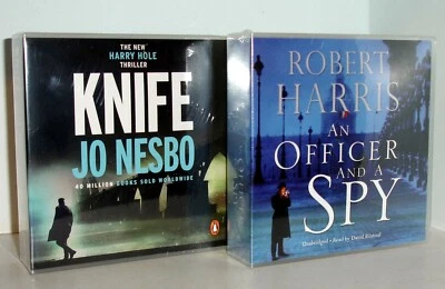 JO NESBO Knife & ROBERT HARRIS An Officer and a Spy - 2 NEW Unabridged CD Audio