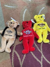Lot of 3 Hard Rock Cafe Collectible Bears with Tags RITA BEARA