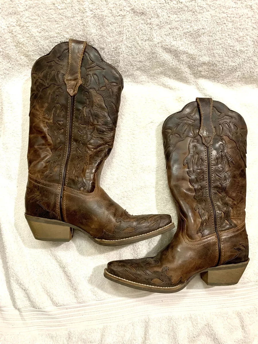 Rawhide by Abilene Boot Women s Two Tone Wingtip Cowgirl Boot Snip Toe 5026 EUC