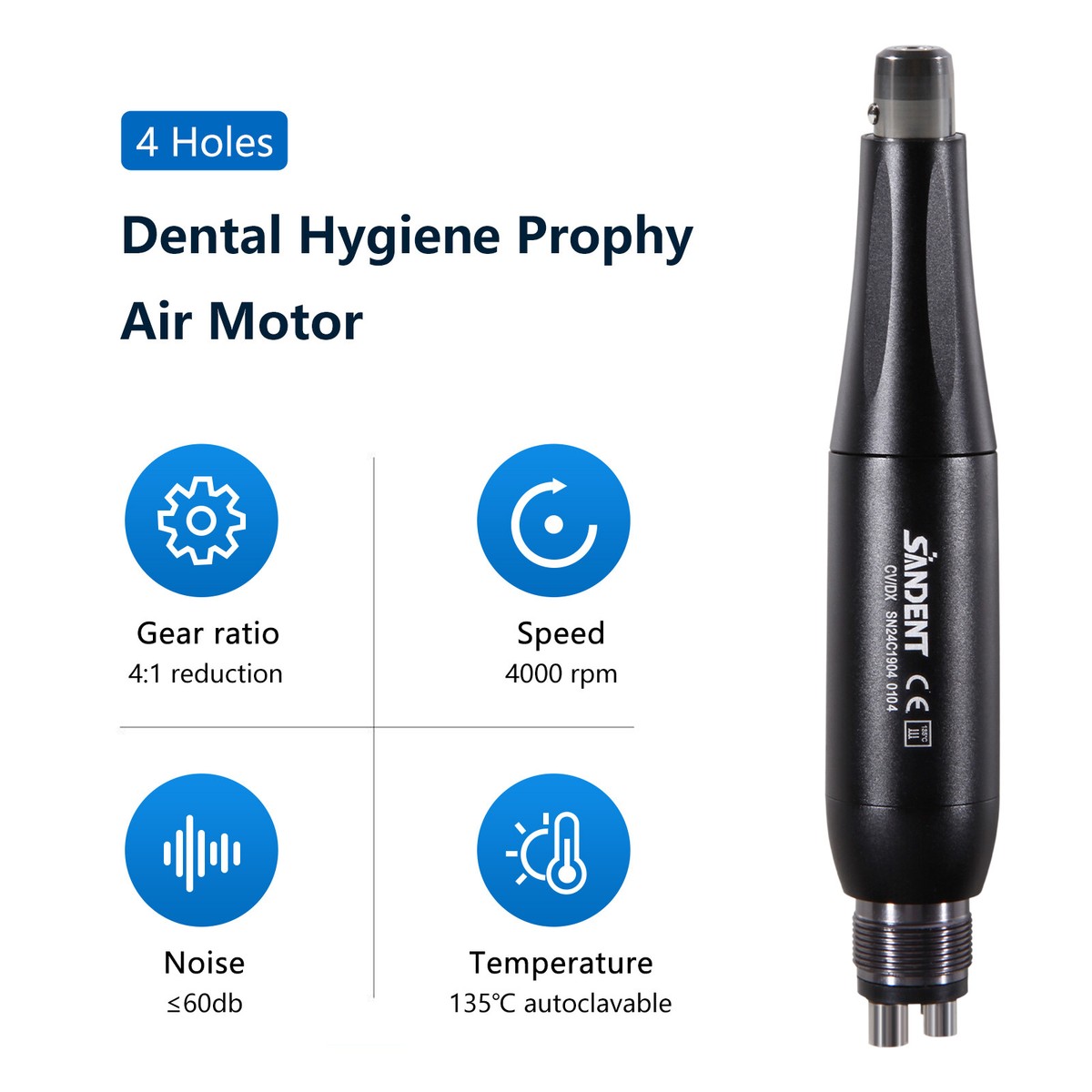 Dental Hygienest Prophy Handpiece Nose Cone Air Motor Midwest 4 H 360 ° Swivel O